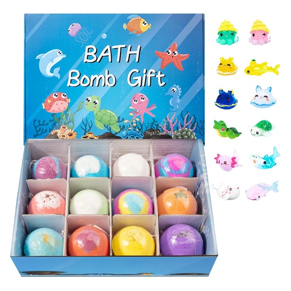 Kids Bath Bomb with Surprise Toy Inside | Fizzing Colorful Bath Ball