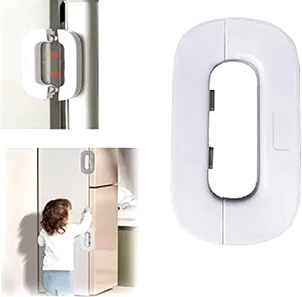 Baby Safety Fridge Lock | Fridge Door Latch | Child Proof Cabinet Lock - No Drill, 3M Adhesive