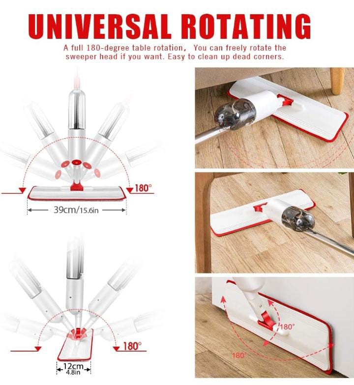 Healthy Spray Mop with Water Tank | Free Hand Wash Flat Microfiber Mop